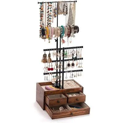 Jewelry Stand Jewelry Holder 5 Tier Jewelry Organizer QILICHZ Jewelry Tree Jewelry Tower Adjustable Height Jewelry Rack with Woo
