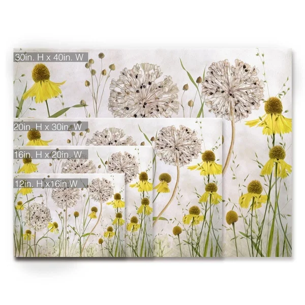 Ready2HangArt Alliums and Heleniums Canvas Wall Art