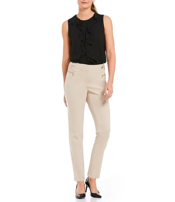 Calvin Klein Zip-Pocket Straight-leg Pants - Gray 16