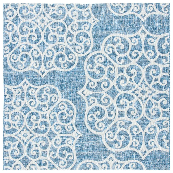 Safavieh Courtyard Gulcin Indoor/ Outdoor Rug - 6&7x22 x 6&7x22 Square - Navy/Grey