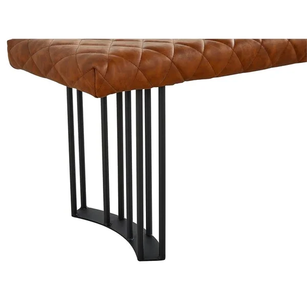 Pemberly Row Faux Leather Bench in Black and Brown - PR-4753-2119099