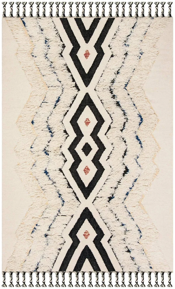 Safavieh Kenya Ivory/Black Blue 5 ft. x 8 ft. Area Rug
