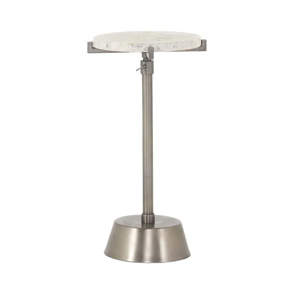 Four Hands Raisa Terrazzo Accent Table - Antique Pewter