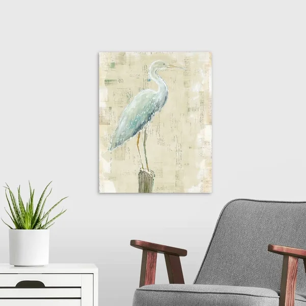 Coastal Egret I V2 No Aqua, Canvas Wall Art, 16x20, Great Big Canvas
