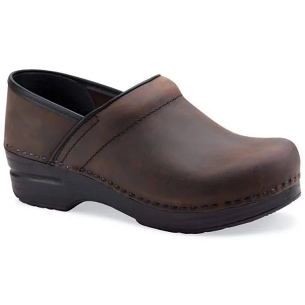 Dansko Professional (Antique Brown Oiled Leather) Men's Clog Shoes