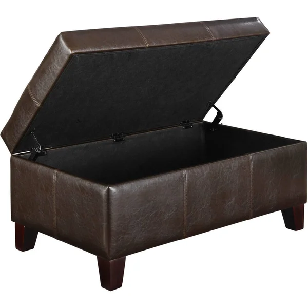 Dorel Home Furnishings Rectangle Storage Ottoman - Espresso