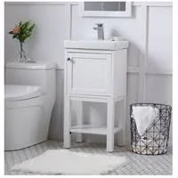 Elegant Decor VF2518WH 18 in. Mason Single Bathroom Vanity Set - White