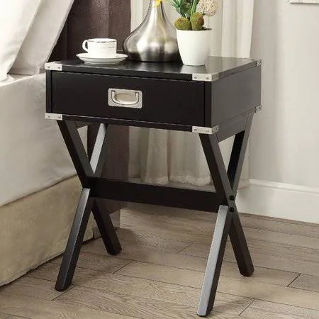 Breakwater Bay Grable End Table with Storage, Black