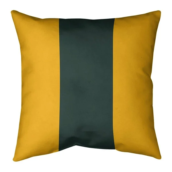 Green Bay Green Bay Football Stripes Pillow (Indoor/Outdoor) - 20 x 20 - Square - Zipper Closure - Large - Polyester - UV Resist