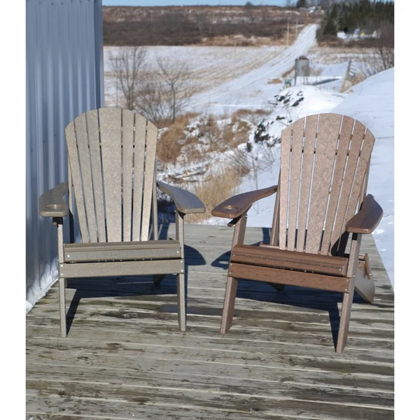 Folding Adirondack Chair with Smart Phone Holder - Eagle Collection - Walnut