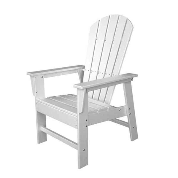 Outdoor POLYWOOD South Beach Recycled Plastic Adirondack Chair - 26.5W x 29D x 42.5H in. White