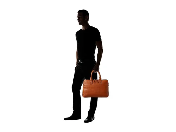 Florsheim Maurice Hard Waxed Leather Laptop Sleeve Bags Cognac : One Size