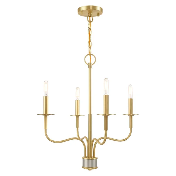 4 Light 20 inch Satin Brass Chandelier 234461
