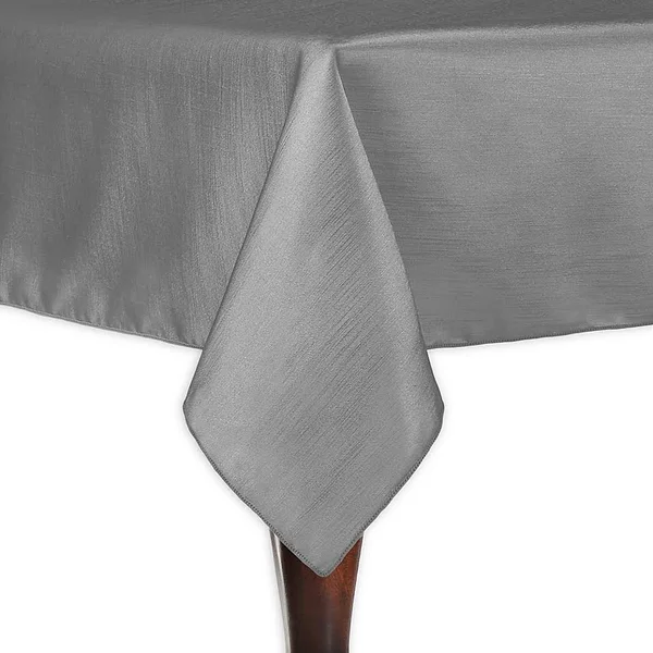 Ultimate Textile Majestic 60x22 x 108x22 Oblong Tablecloth in Silver