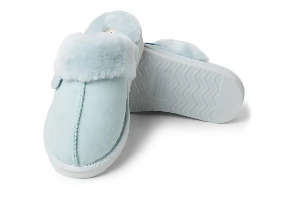 Fireside by Dearfoams Women's Sydney Genuine Shearling SCUFF - Size: 10, Blue