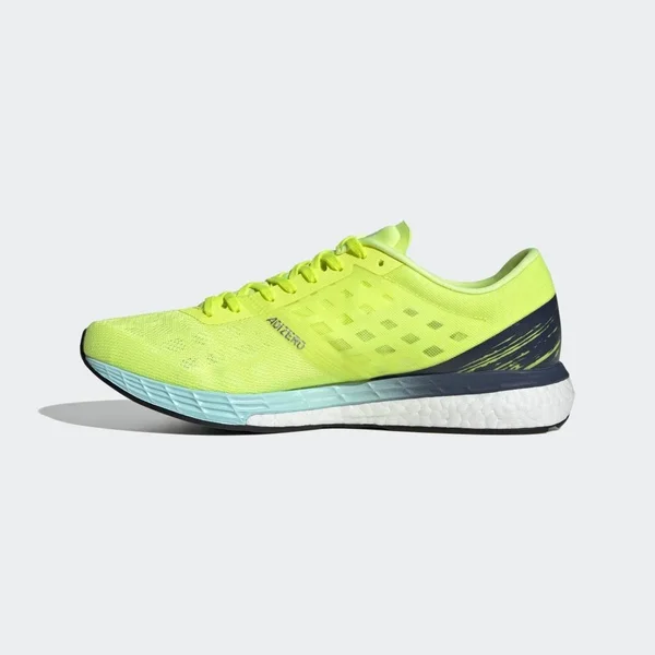 Adidas Adizero Boston 9 Shoes - Men's - Solar Yellow, Core Black, Blue - 8.5