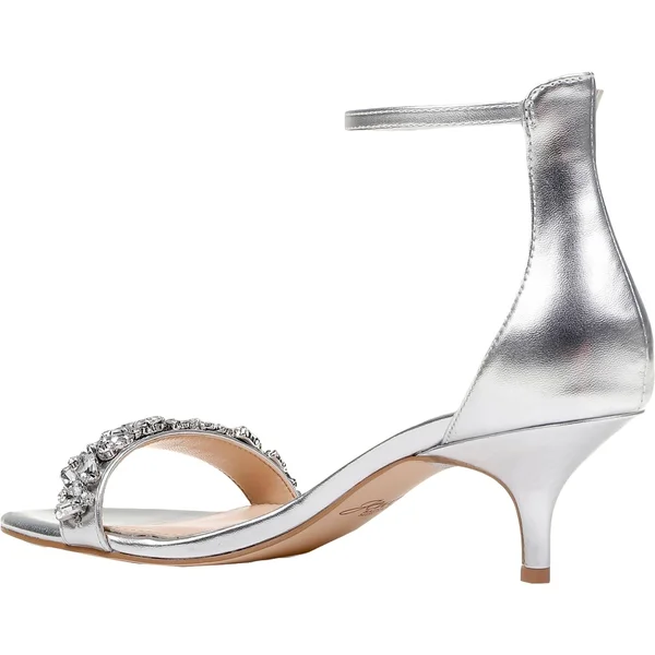 Jewel Badgley Mischka Dash Kitten-Heel Evening Sandals - Gold