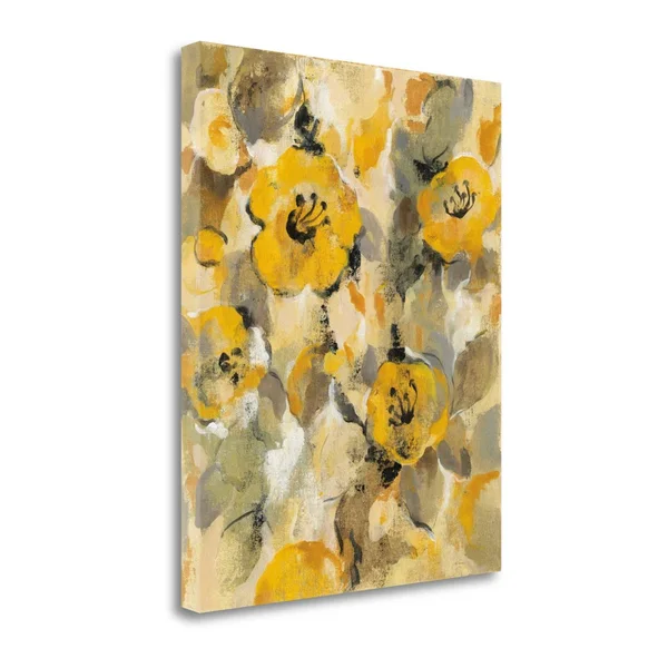 Tangletown Fine Art Yellow Floral I by Silvia Vassileva, Giclee Print on Wrap Canvas, 21x27x22