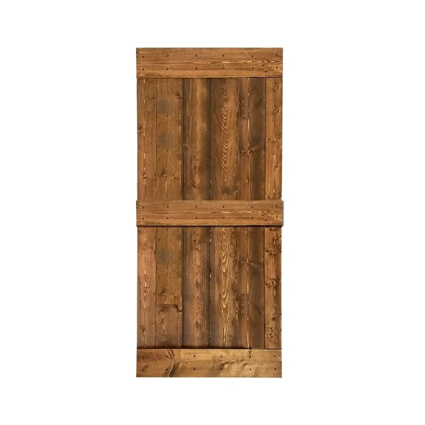 CALHOME Mid-Bar Series Stained Solid Wood Interior Sliding Barn Door - White - 42 x 84