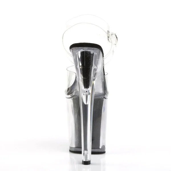 Pleaser - XTREME-808G 11, Clear/Black Glitter