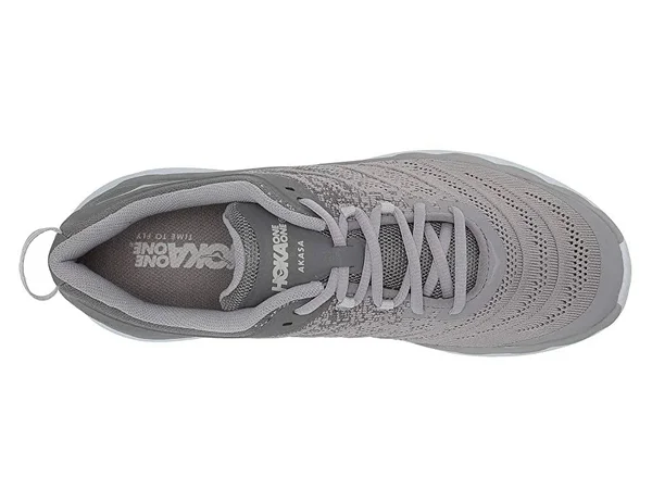 Hoka One One Men's Akasa Shoe - 9 - Frost Grey, Silver Sconce