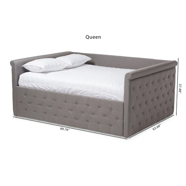 Baxton Studio Amaya Full or Queen Size Fabric Daybed Grey Queen