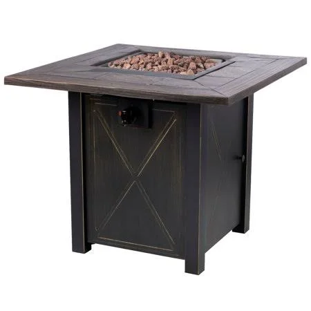Bond Belden 30 inch Porcelain Top Fire Table - Size: 30”Large x 30”W x 24”H