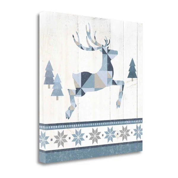 Tangletown Fine Art 25x22 x 25x22 Nordic Geo Lodge Deer III by Wild Apple Portfolio Gallery Wrap Canvas
