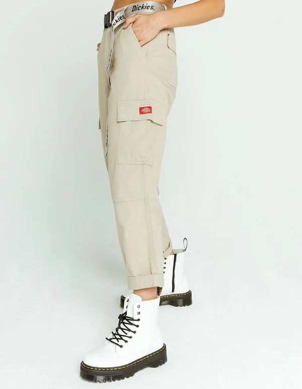 Dickies Belted Utility Khaki Cargo Pants - Khaki - 7
