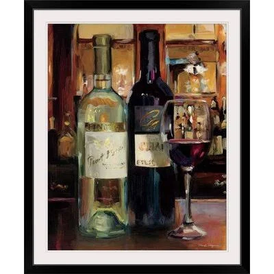 &A Reflection of Wine II& by Marilyn Hageman Painting Print Great Big Canvas Format: Black Frame - Size: 38x22 H x 32x22 W x 1x22