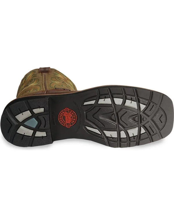 Justin Men's Stampede Driller Brown Work Boots - Steel Toe