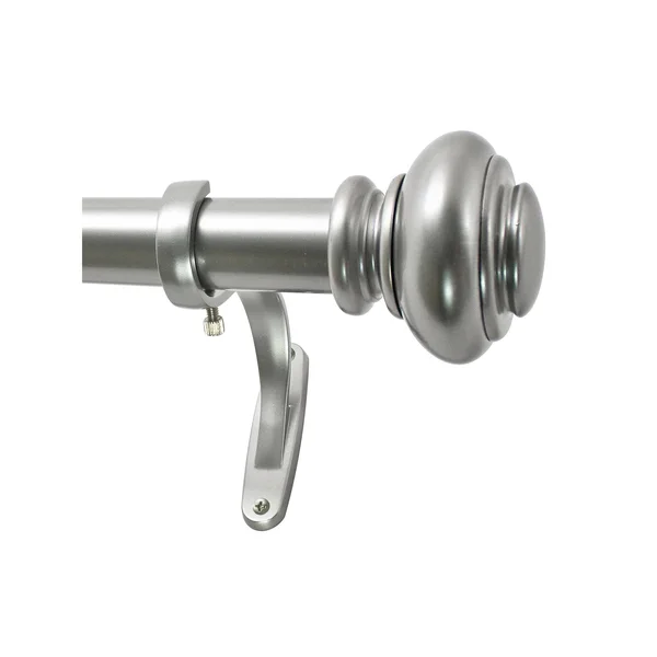 Decopolitan Decopolitan 1x22 Diameter 72-144x22 Urn Adjustable Curtain Rod Set - Silver, 42-120