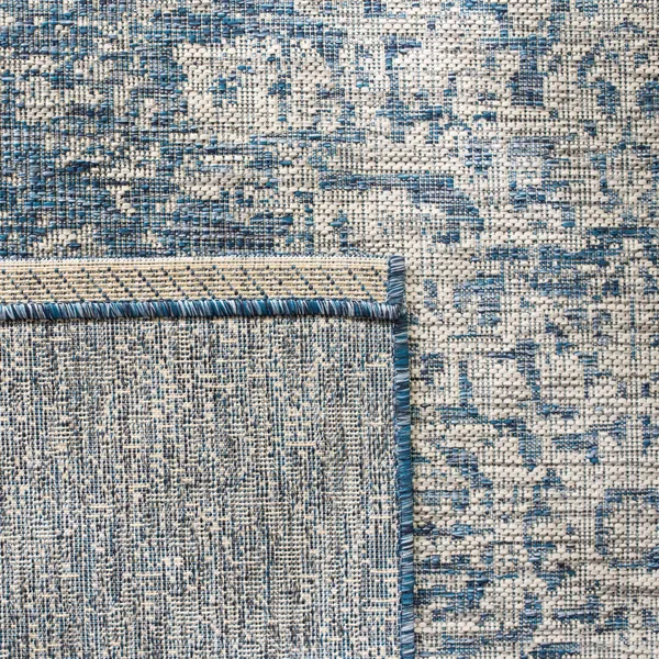 Safavieh Courtyard Collection CY8671-368 Indoor/Outdoor Area Rug, 6& 7x22 Square, Navy/Grey