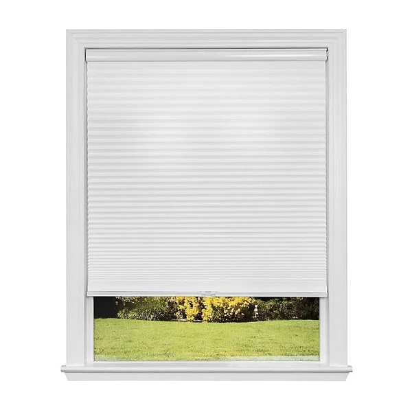 Redi Shade Z00c6031400 Simple Fit Made to Width Custom Cordless Honeycomb Cellular Shades 60 3 8 -Inch by 72-Inch Snow Light Fil