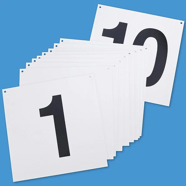 Hanging Numbered Aisle Signs - 1-10 - 24 x 24x22 - ULINE - Carton of 10 - S-15742-1
