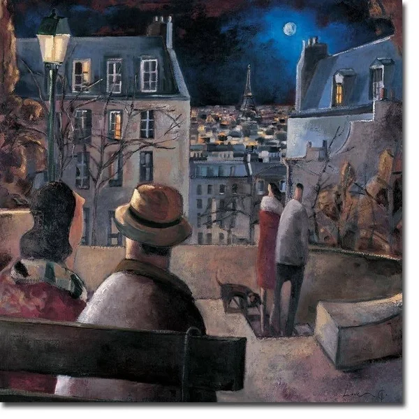 Paris La Nuit (Paris by Night) by Didier Lourenco Gallery Wrapped Canvas Giclee Art (30 in x 30 in - Ready to Hang)