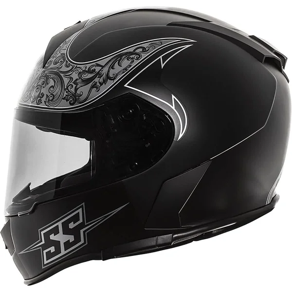 Speed & Strength SS900 Scrolls Helmet (Large, Black/Red)