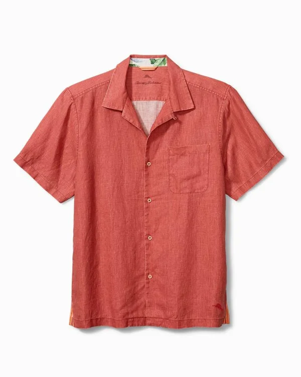 Tommy Bahama Men's Sea Glass Camp Shirt - Baked Apple - Size XXXL