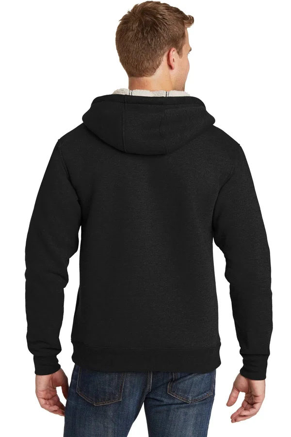 Cornerstone CS625 Heavyweight Sherpa-Lined Hooded Fleece Jacket - Black - 2XL
