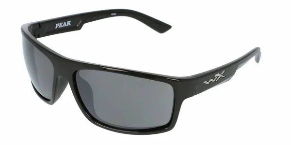 WILEY X WX Peak Sunglasses - 65-15-130, Grey Silver Flash - Gloss Black
