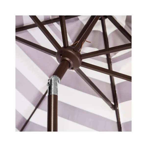 Safavieh 9-ft. Striped Scalloped Trim Patio Umbrella - Black