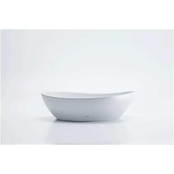 Toto Kiwami Asymmetrical Vessel Bathroom Sink with Cefitontect, Cotton White - Lt477g#01