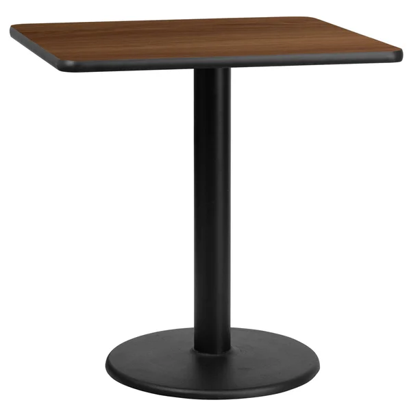 Flash Furniture 30&& Square Laminate Table Top with 18&& Round Table Height Base Black
