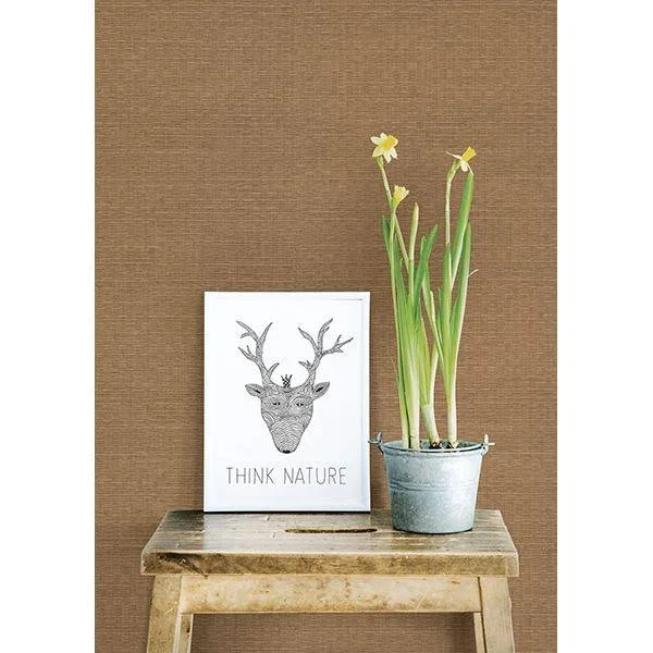 Warner Textures Texture Chocolate Woven Wallpaper