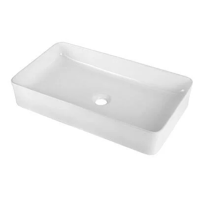 Ceramic Rectangular Vessel Bathroom Sink Magic Home Sink Finish: White