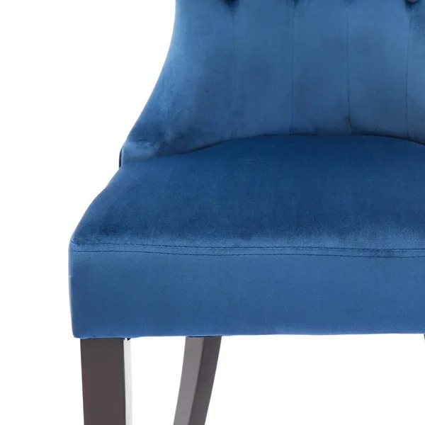 BELLEZE 2 Pcs Dining Chair Upholstered Armless Accent Side Chair Home Kitchen Furniture, Blue