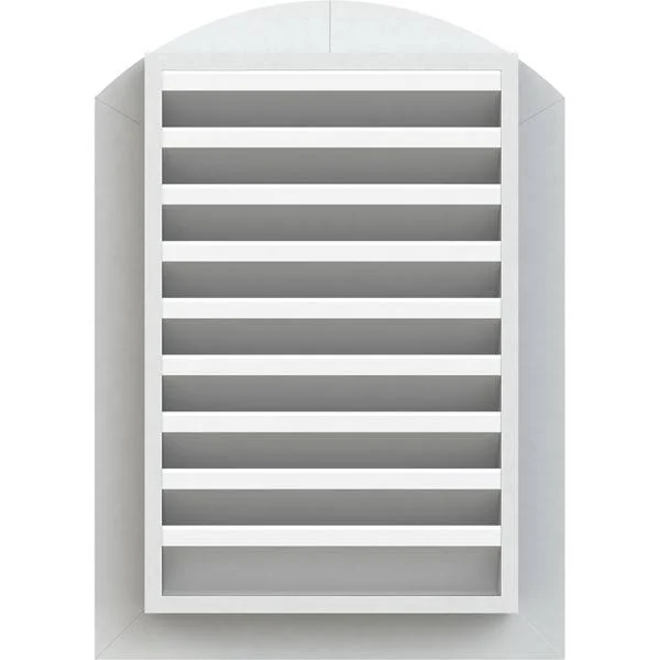 Ekena Millwork GVPAR20X3001FUN 20x22W x 30x22H Arch Top Gable Vent (25x22W x 35x22H Frame Size): Functional, PVC Gable Vent w/ 1