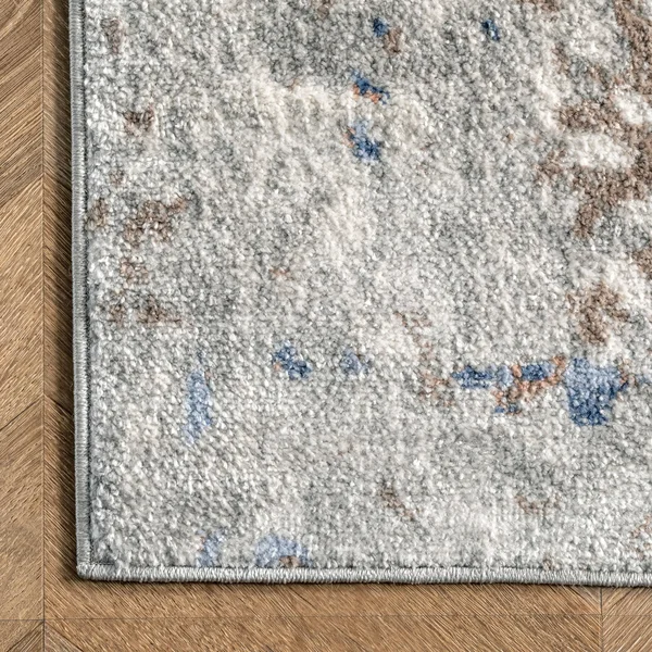 nuLOOM Mabel Contemporary Faded Abstract Light Blue 2 ft. 8 in. x 8 ft. Indoor Runner Rug