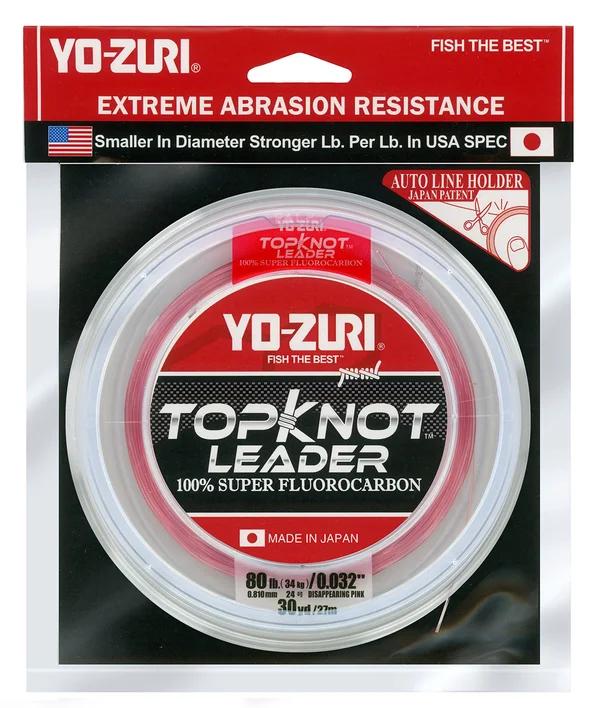 Yo-Zuri Topknot 100 yd Sinking Leader, Disappearing Pink, 80 lb