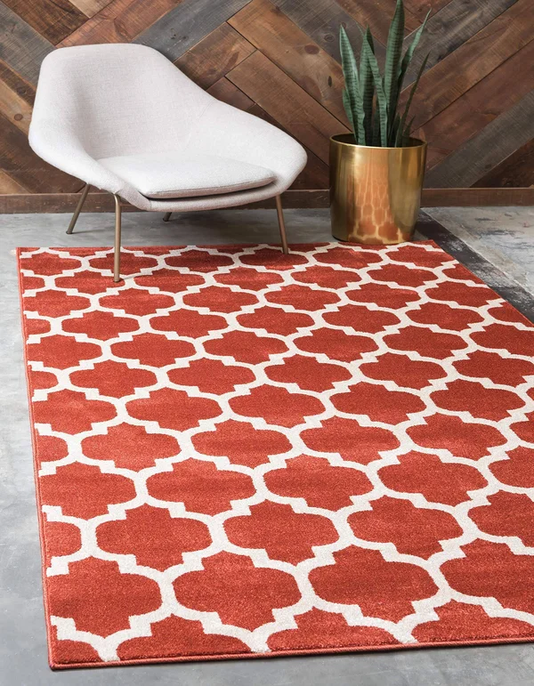 Unique Loom Philadelphia Trellis Rug - Terracotta (8& 0 x 11& 0)